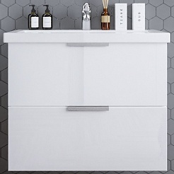 Бриклаер Тумба с раковиной Хелена 80 белая – фотография-1